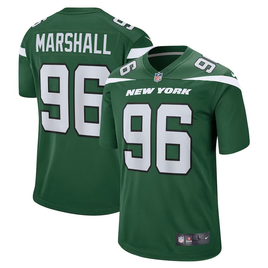 Men New York Jets #96 Jonathan Marshall Nike Gotham Green Game NFL Jersey